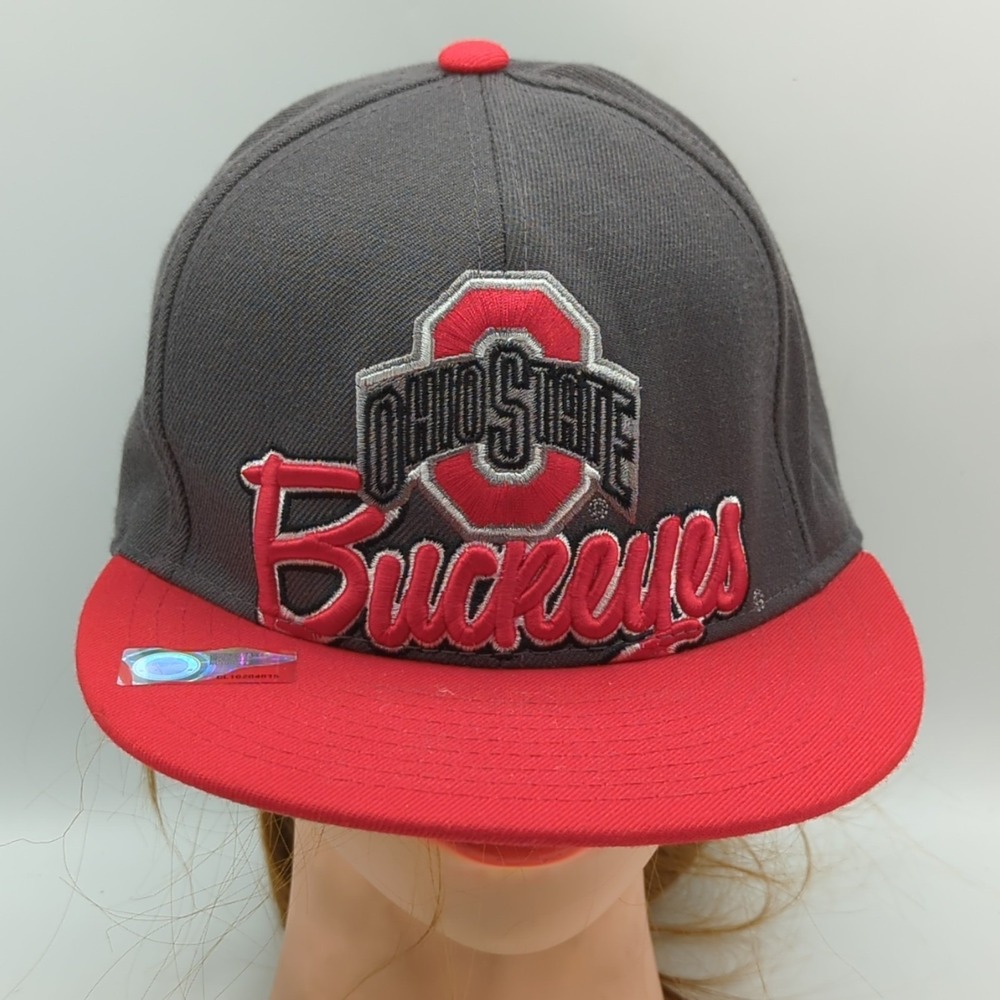 Ohio State Buckeyes Top Of The World Hat Cap Wool Blend Snapback OSFA Red/Gray
